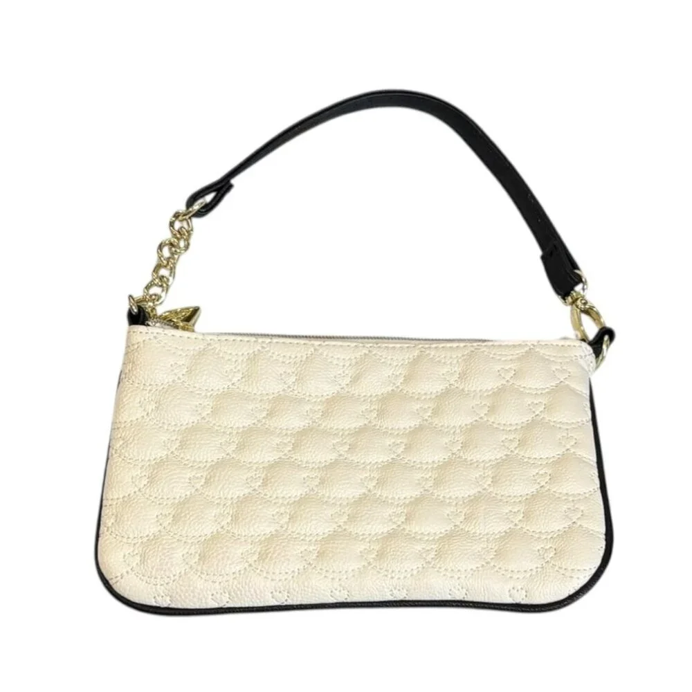 Betsey Johnson Wallet Wristlet Stripe Dot Logo Quilted Bag